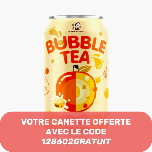 MADAM HONG - BUBBLE TEA MANGUE CANETTE ALU 320ML ECHANTILLON