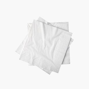 SERVIETTES PAPIER BLANCHE - 2 PLIS